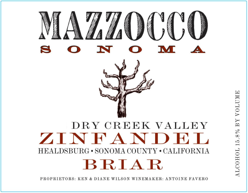Mazzocco Briar Zinfandel 2014 Front Label