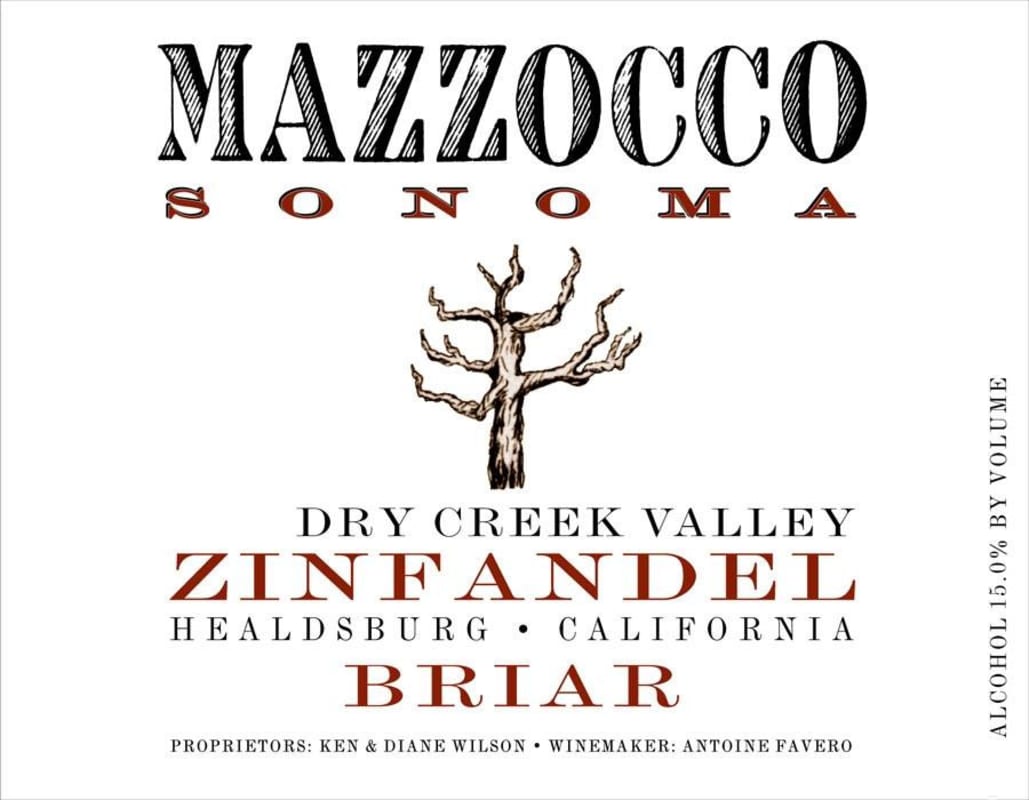 Mazzocco Briar Zinfandel 2012 Front Label