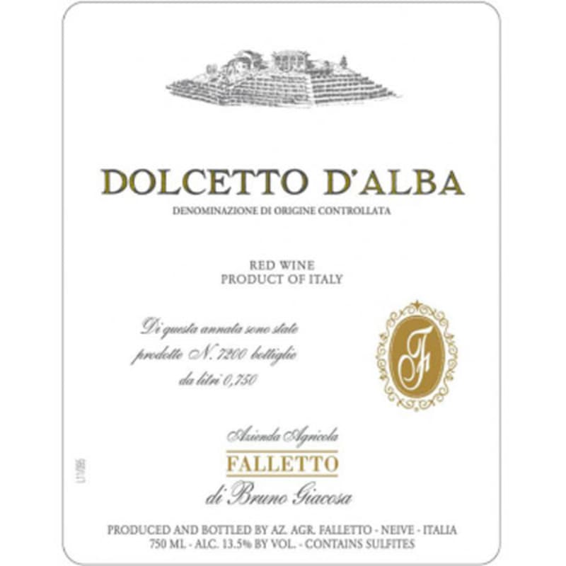 Bruno Giacosa Falletto Dolcetto d'Alba 2012 Front Label
