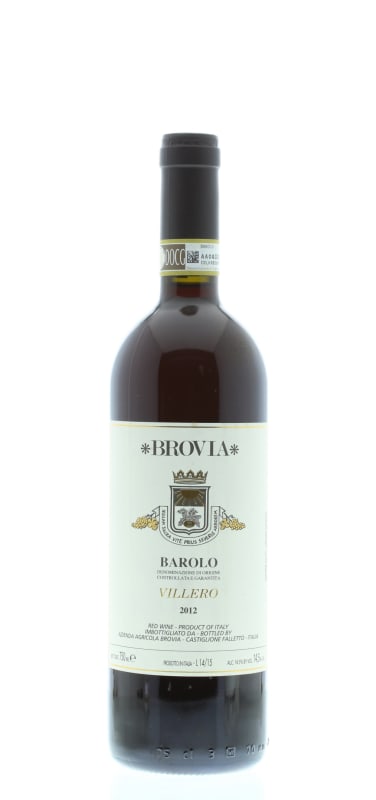 Brovia Barolo Villero 2012 Front Bottle Shot