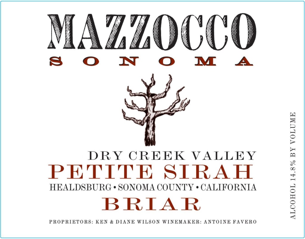 Mazzocco Briar Petite Sirah 2014 Front Label