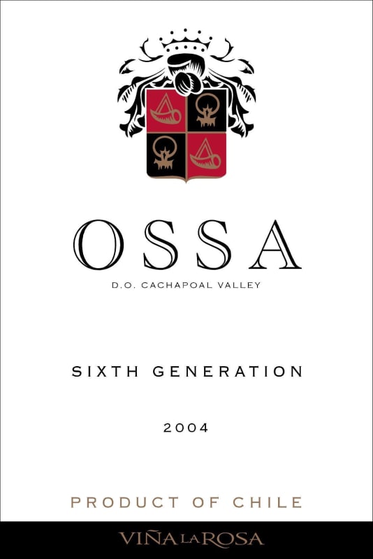 Vina La Rosa Ossa Sixth Generation 2004 Front Label