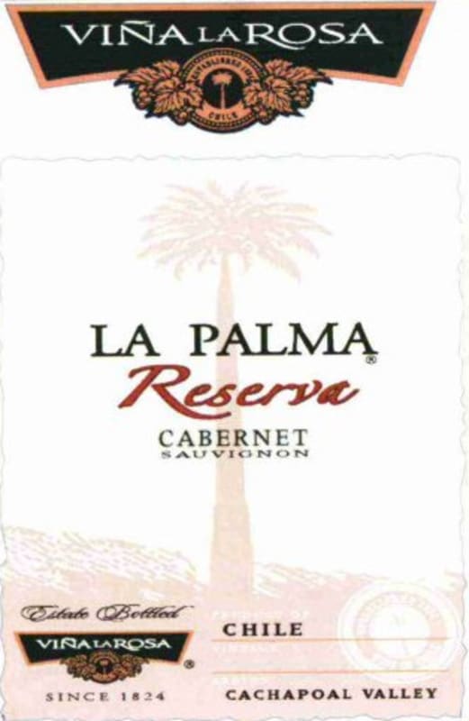 Vina La Rosa La Palma Reserva Cabernet Sauvignon 2009 Front Label