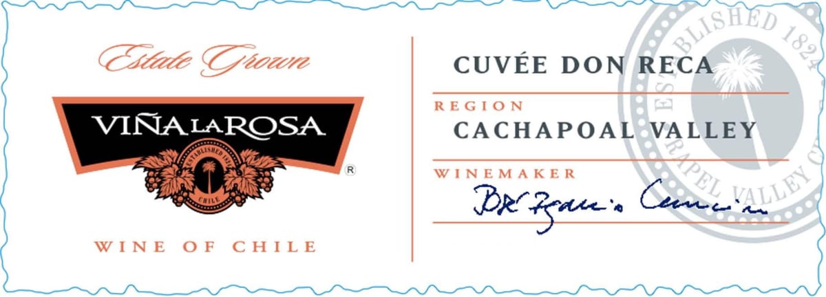 Vina La Rosa Don Reca Limited Release Cuvee 2012 Front Label