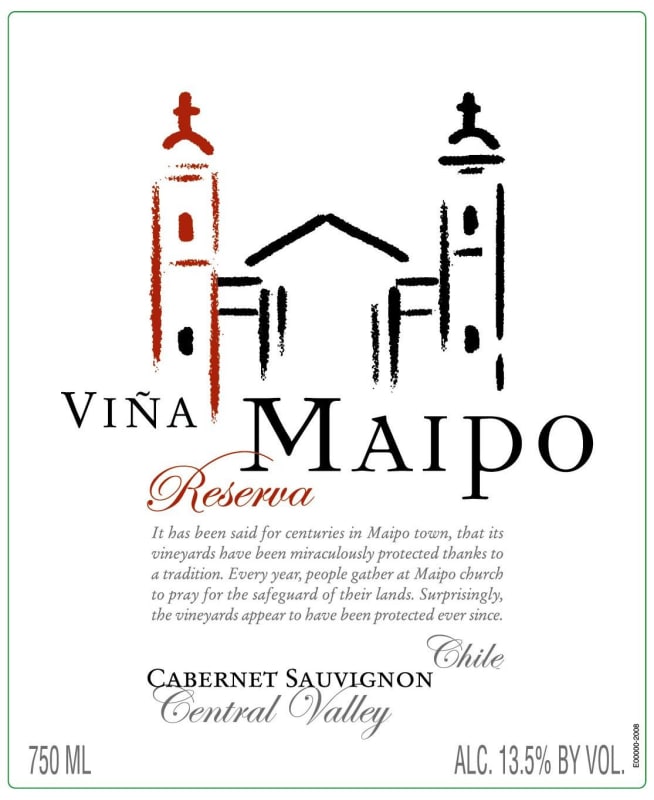 Vina Maipo Reserva Cabernet Sauvignon 2013 Front Label