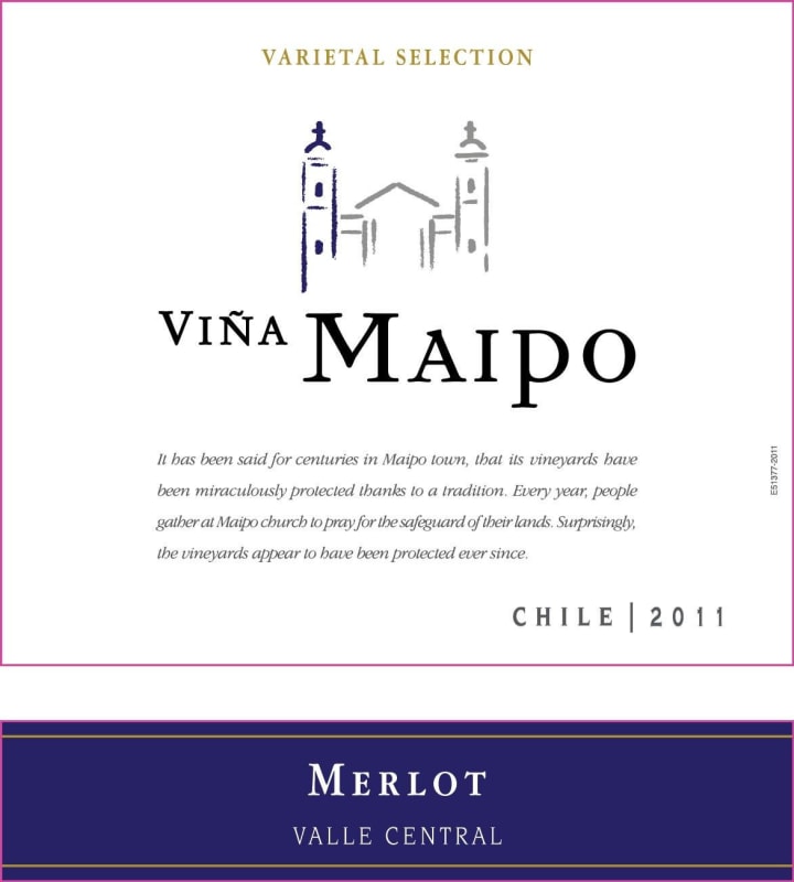 Vina Maipo Merlot 2011 Front Label