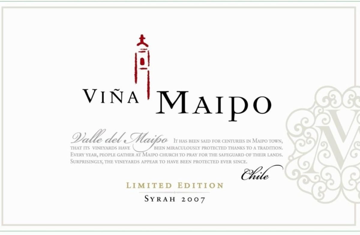 Vina Maipo Limited Edition Syrah 2007 Front Label