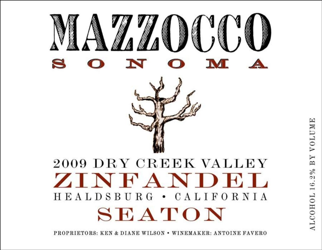 Mazzocco Seaton Zinfandel 2009 Front Label