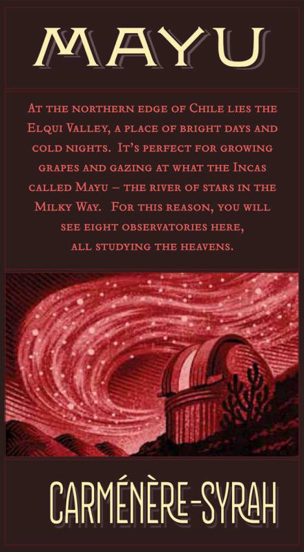 Mayu Carmenere Syrah 2013 Front Label