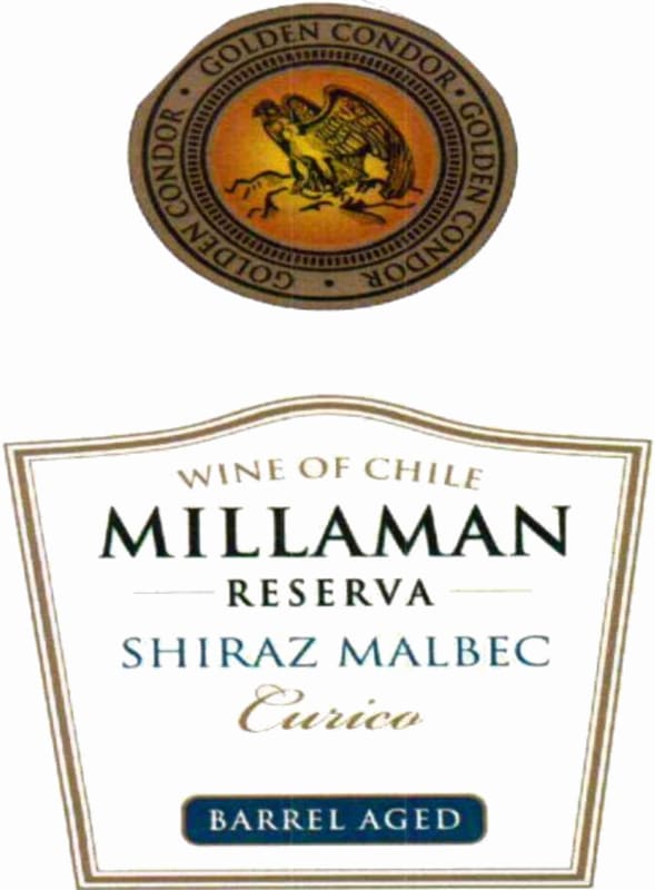 Millaman Reserve Shiraz Malbec 2012 Front Label
