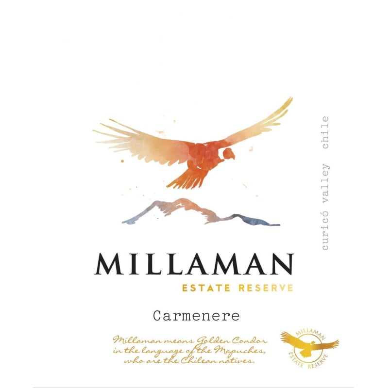 Millaman Estate Reserva Carmenere 2013 Front Label