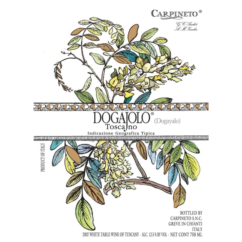 Carpineto Dogajolo Bianco 2015 Front Label
