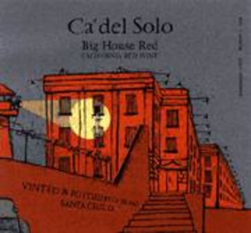 Bonny Doon Ca' del Solo Big House Red 1999 Front Label