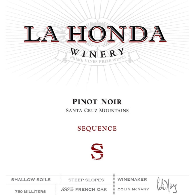 La Honda Winery Sequence Pinot Noir 2014 Front Label