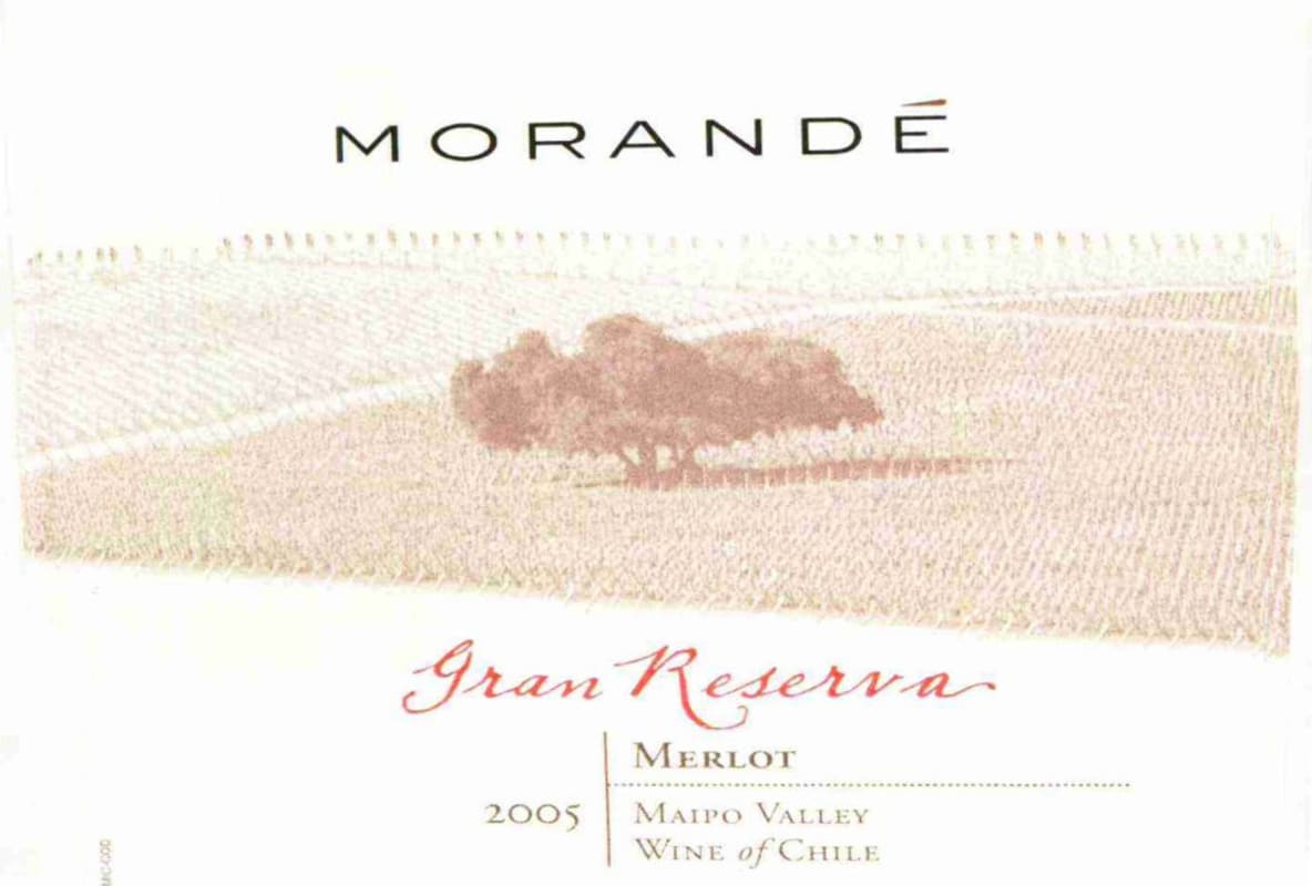 Morande Gran Reserva Merlot 2005 Front Label
