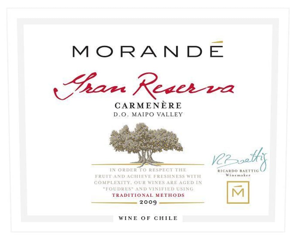 Morande Gran Reserva Carmenere 2009 Front Label