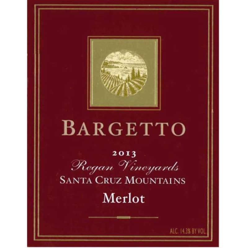 Bargetto Santa Cruz Mountains Merlot 2013 Front Label