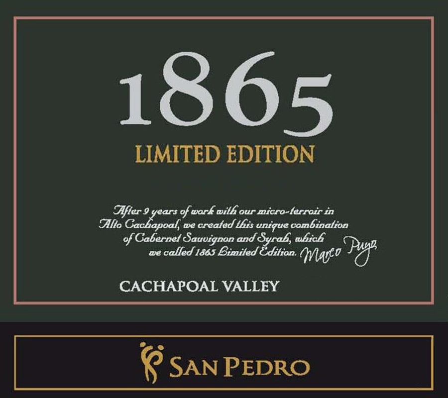 Vina San Pedro 1865 Limited Edition Cabernet Sauvignon Syrah 2010 Front Label