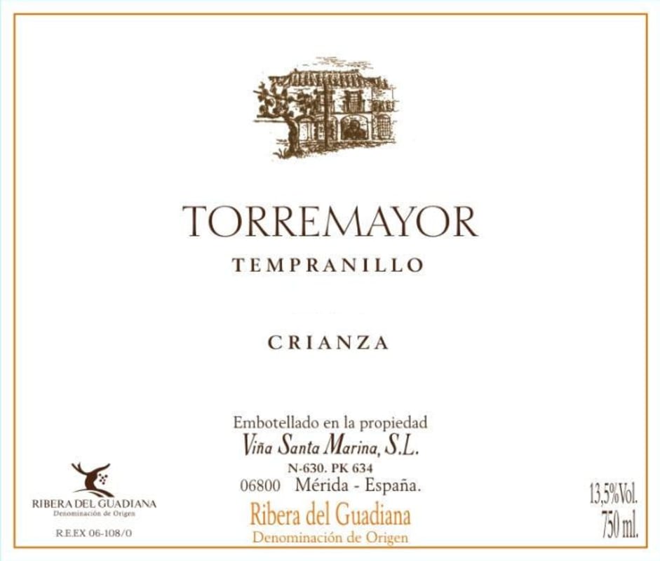 Vina Santa Marina Torremayor Crianza Tempranillo 2010 Front Label