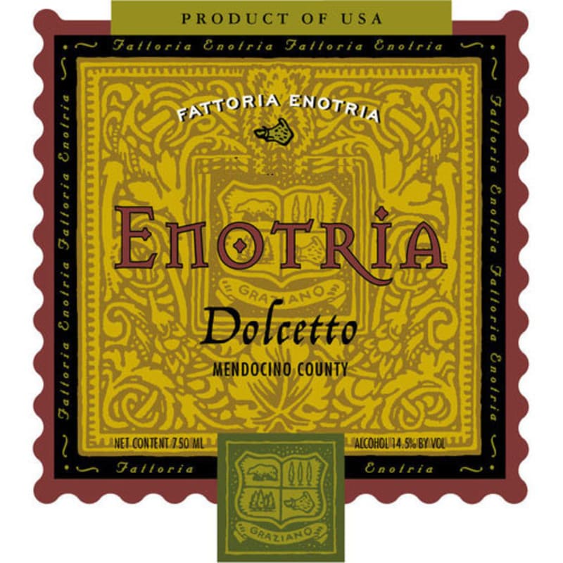 Fattoria Enotria Dolcetto 1998 Front Label