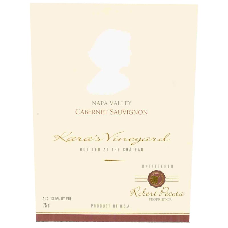 Robert Pecota Kara's Vineyard Cabernet Sauvignon 1996 Front Label