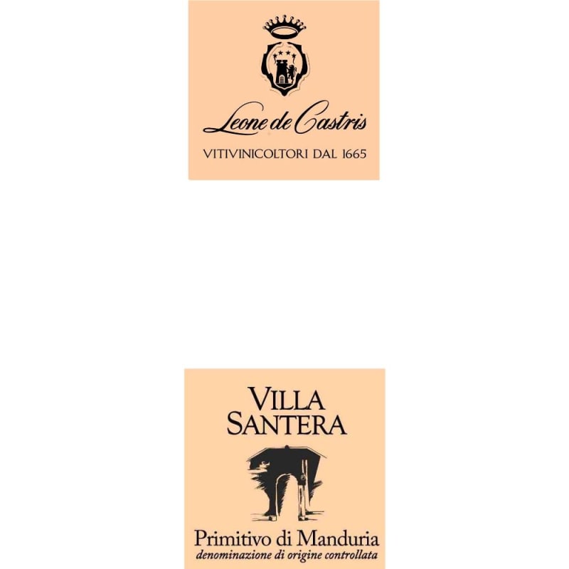 Leone de Castris Primitivo di Manduria Villa Santera 2014 Front Label