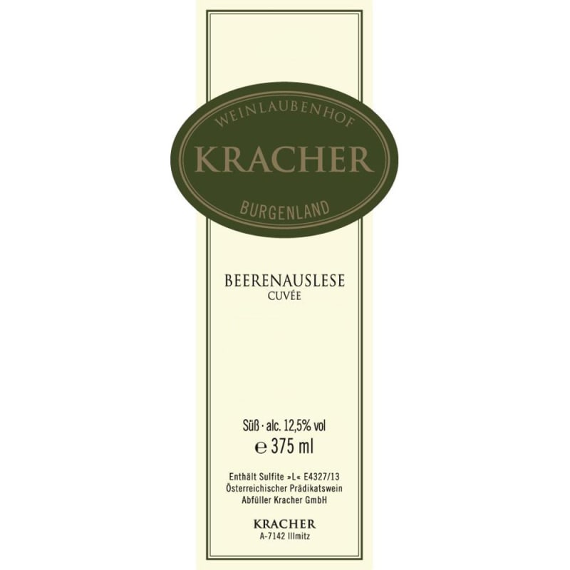 Kracher Cuvee Beerenauslese (375ML half-bottle) 2013 Front Label