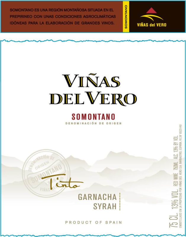 Vinas del Vero Garnacha Syrah 2013 Front Label