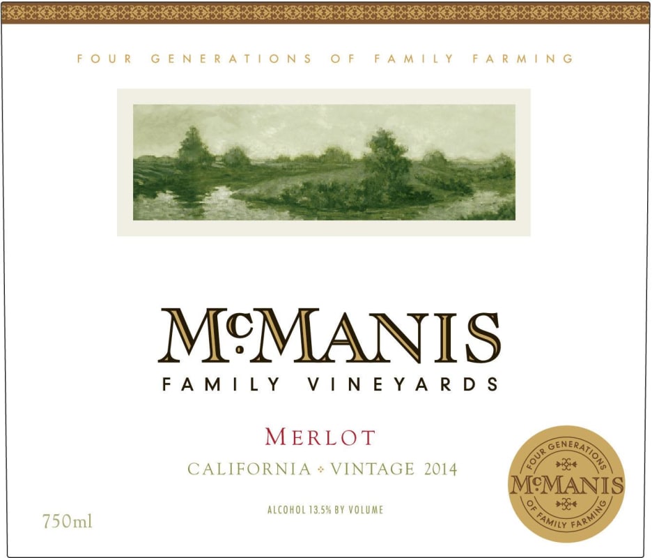 McManis Family Vineyards Merlot 2014 Front Label