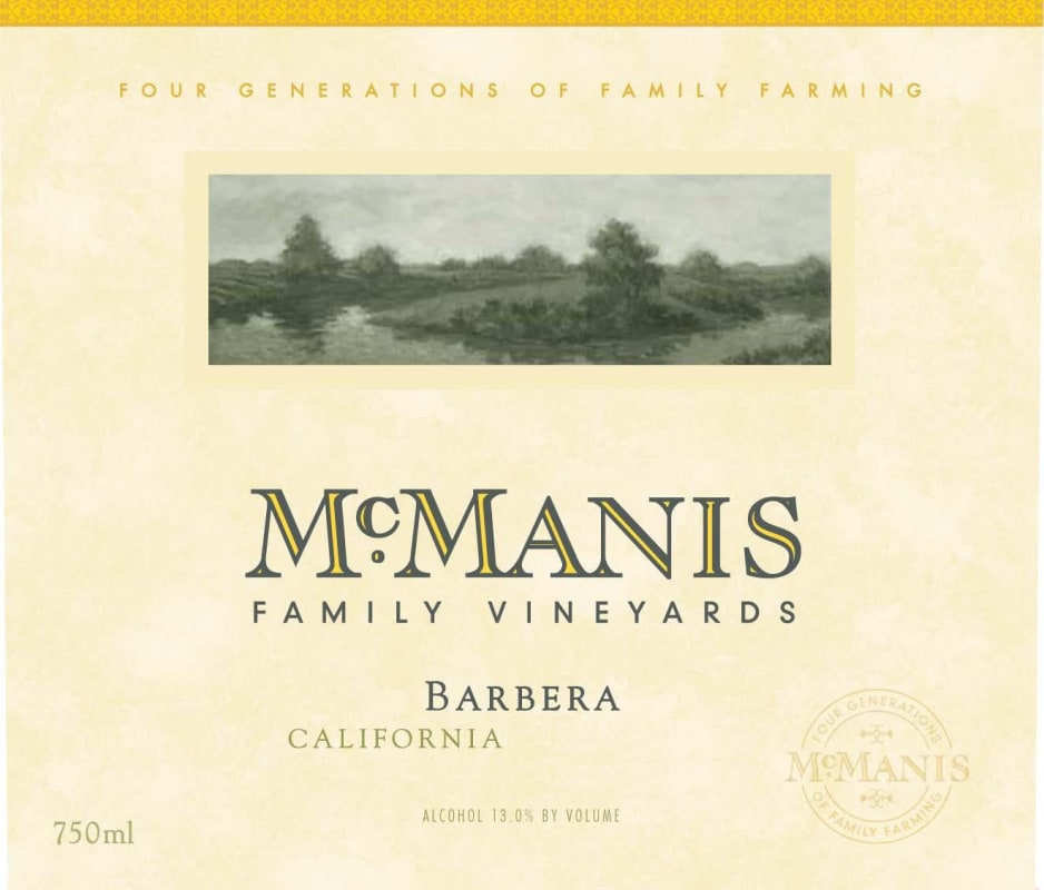 McManis Family Vineyards Barbera 2013 Front Label