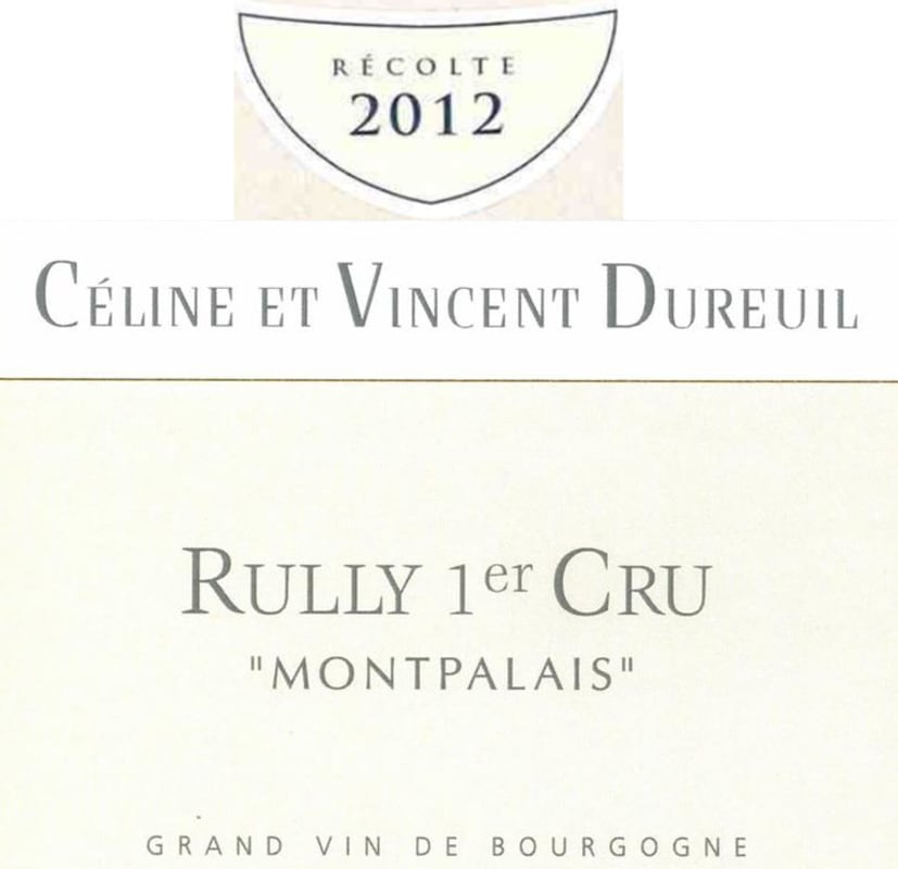 Dureuil-Janthial Rully Montpalais Premier Cru Blanc 2012 Front Label