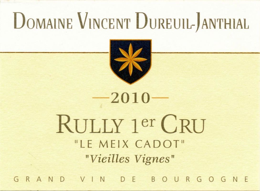 Dureuil-Janthial Rully Le Meix Cadot Vieilles Vignes Premier Cru 2010 Front Label