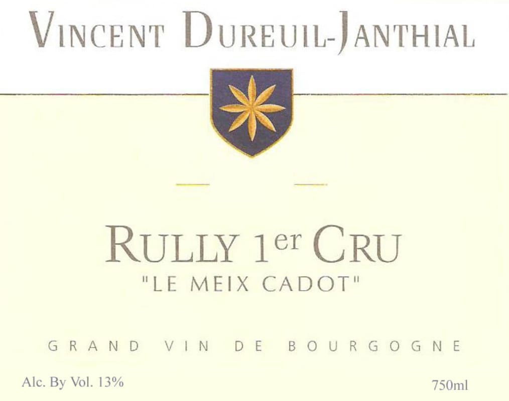 Dureuil-Janthial Rully Le Meix Cadot Vieilles Vignes Premier Cru 2009 Front Label