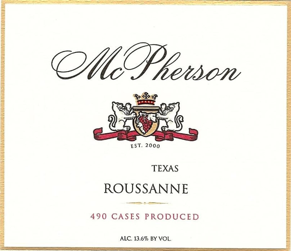 McPherson Roussanne 2012 Front Label