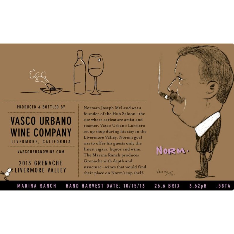 Vasco Urbano Norm Grenache 2013 Front Label