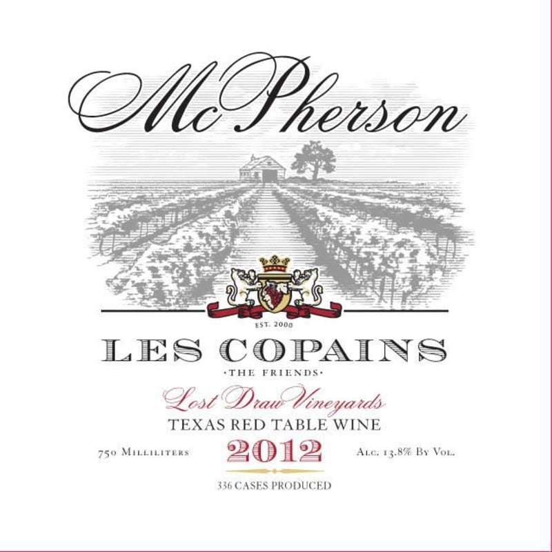McPherson Les Copains Red 2012 Front Label