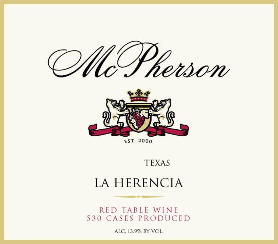 McPherson La Herencia 2014 Front Label