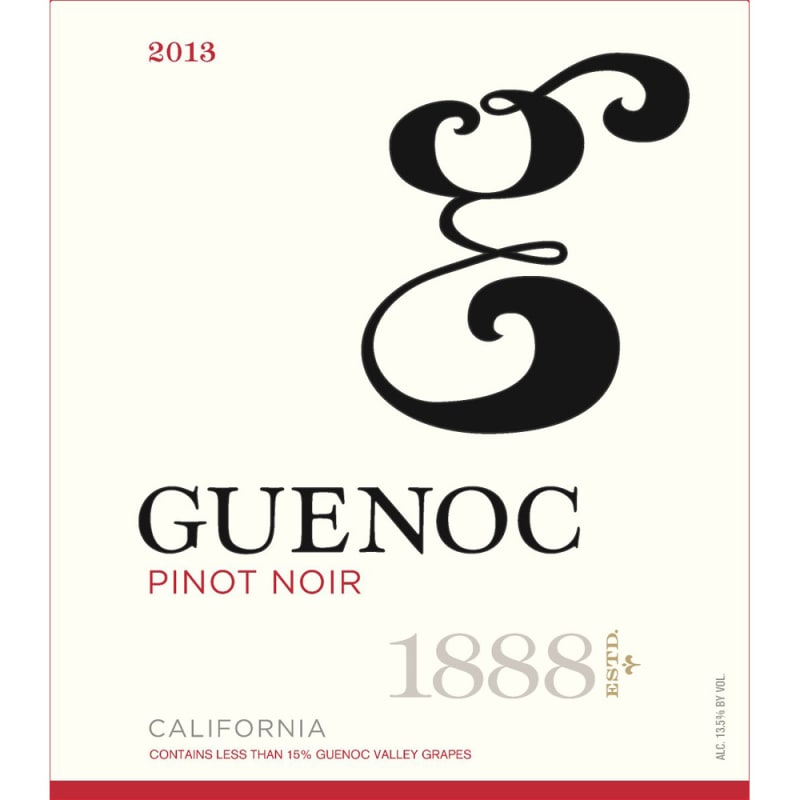 Guenoc California Pinot Noir 2013 Front Label