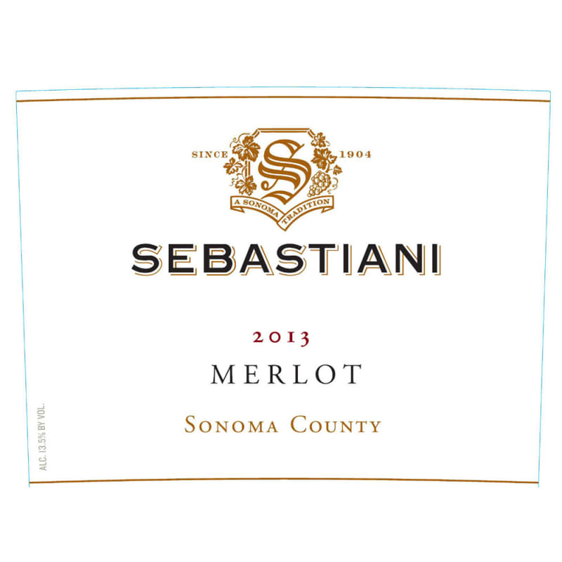 Sebastiani Sonoma County Merlot 2013 Front Label