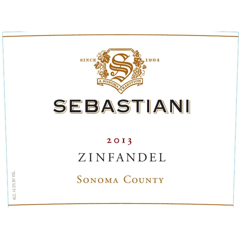 Sebastiani Sonoma County Zinfandel 2013 Front Label