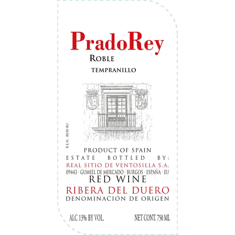 Pradorey Roble 2015 Front Label