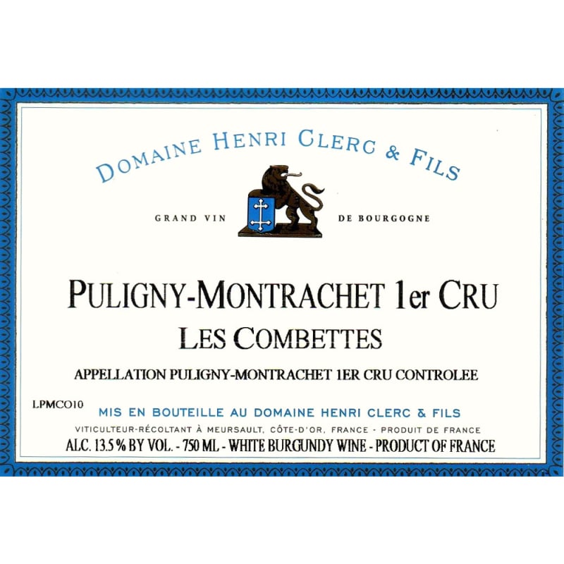 Henri Clerc Les Combettes Puligny Montrachet Premier Cru 2011 Front Label