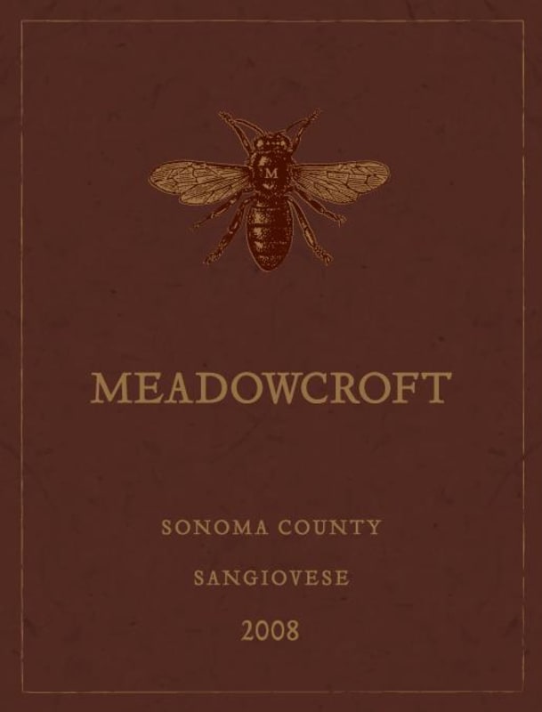 Meadowcroft Sangiovese 2008 Front Label