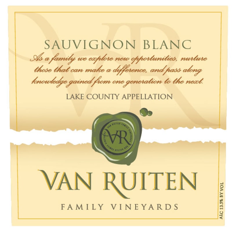 Van Ruiten Sauvignon Blanc 2015 Front Label
