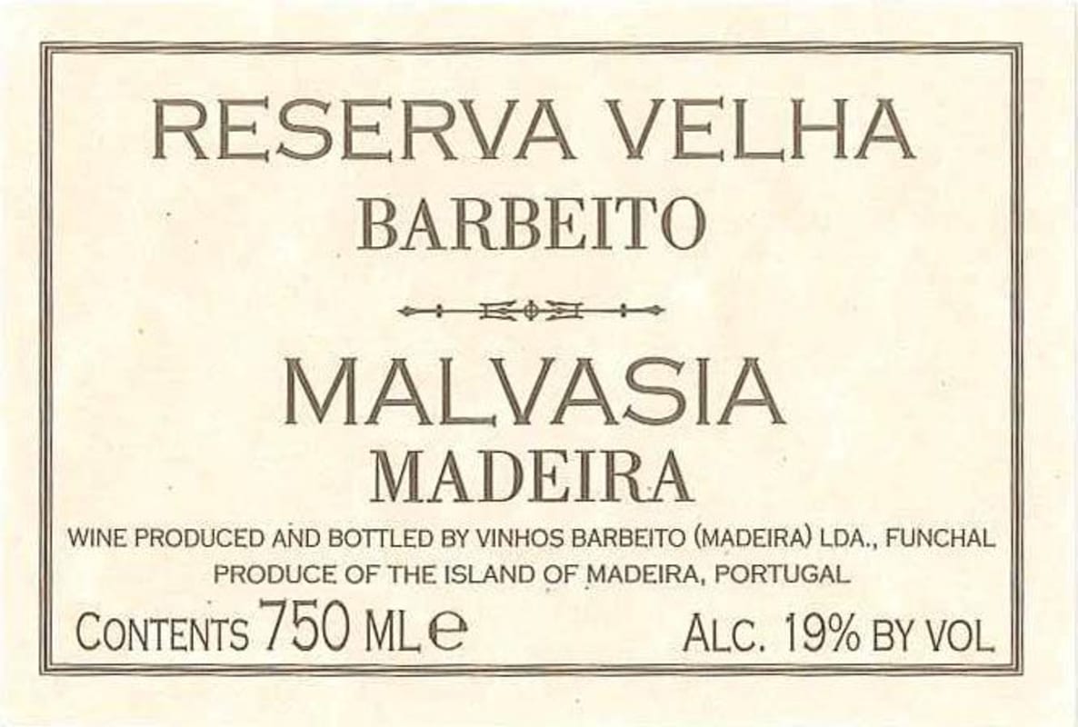 Barbeito Madeira Reserva Malvasia 1948 Front Label