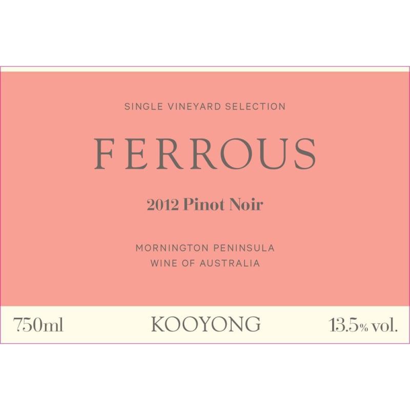 Kooyong Ferrous Pinot Noir 2012 Front Label