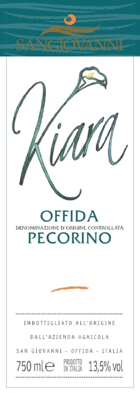 Pasini San Giovanni Offida Kiara Pecorino 2014 Front Label