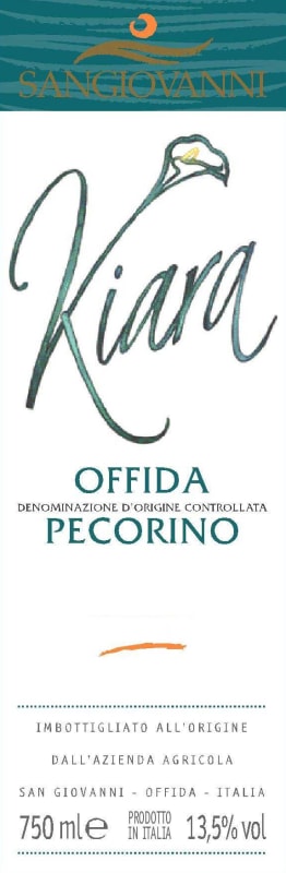 Pasini San Giovanni Offida Kiara Pecorino 2013 Front Label