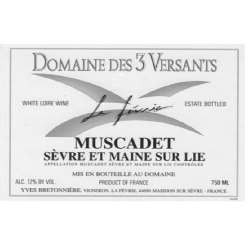 Trois Versants Muscadet 2015 Front Label