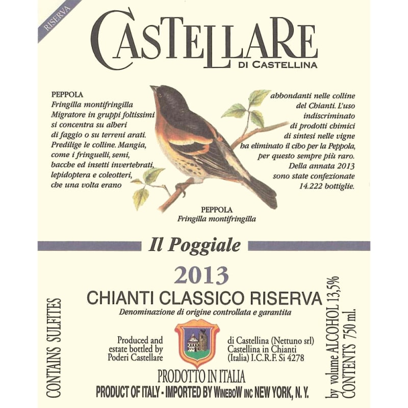 Castellare Chianti Classico Riserva Il Poggiale 2013 Front Label